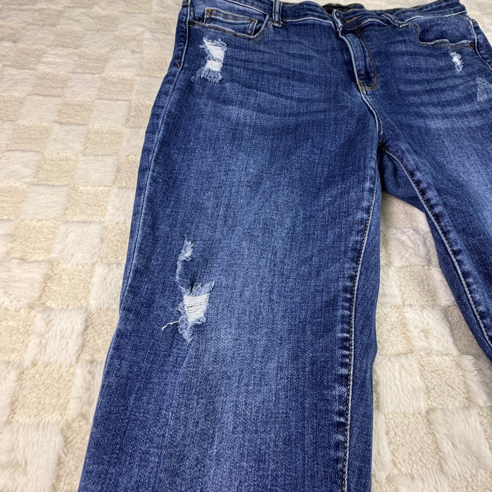 Judy Blue Women's Denim Jeans Distressed Ripped Slim Fit Ankle Length - Picture 8 of 15